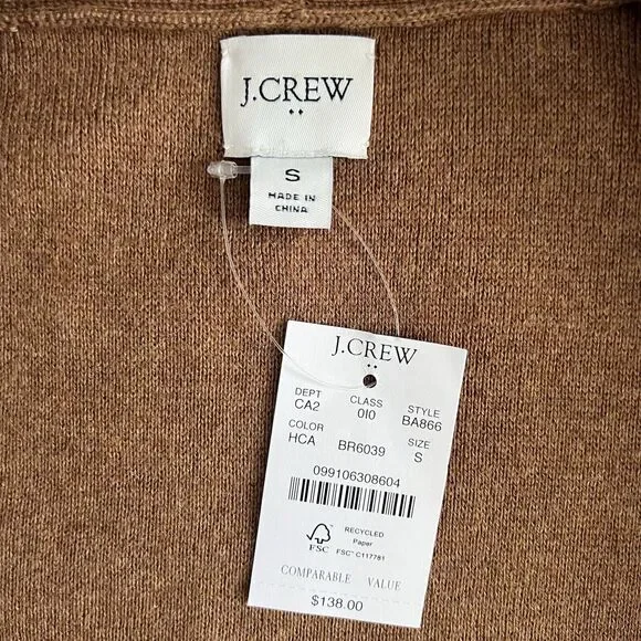 J. Crew Women's Cardigan in Camel Brown - Picture 7 of 8